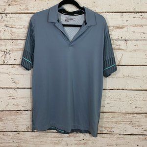 Nike golf gray and blue striped top